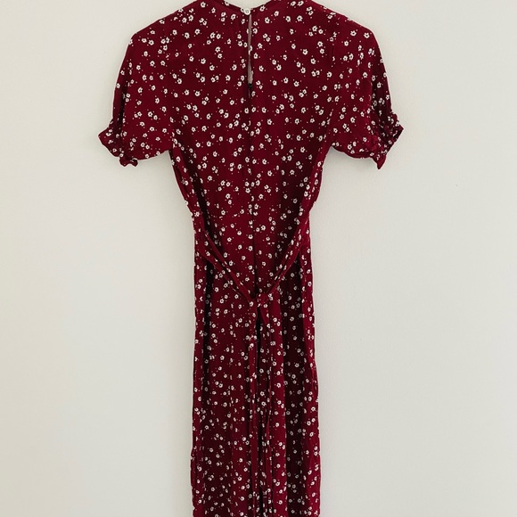 Faithfull Bonnie Red Berry Floral Jumpsuit 4/ Small - Picture 4 of 4